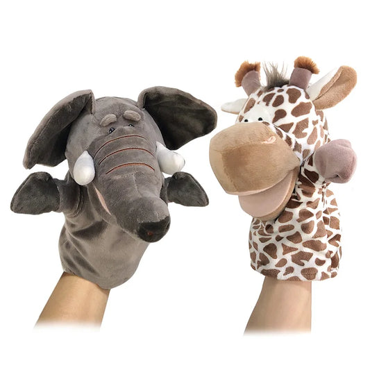 Cuddly stuffed animal puppets